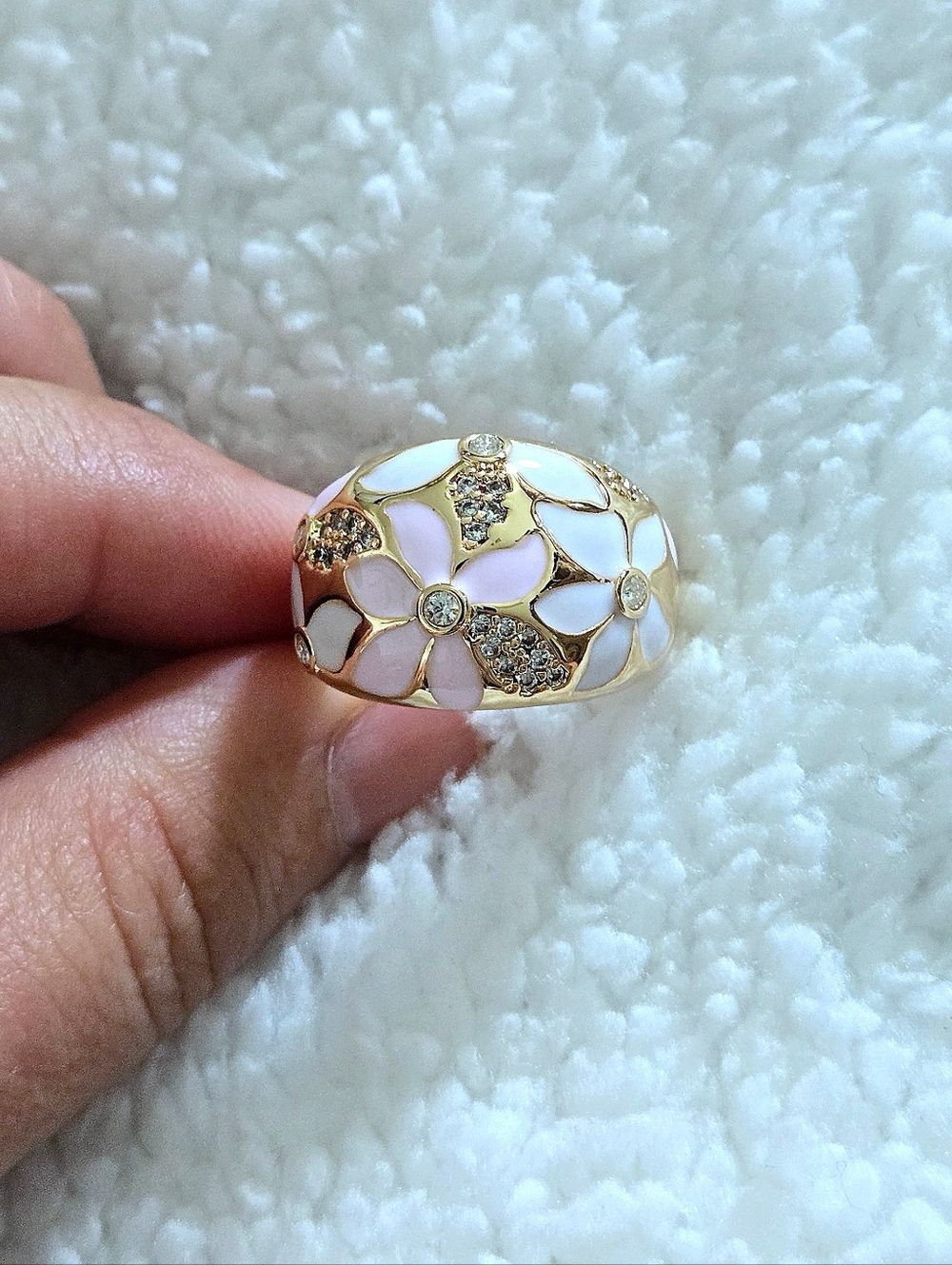 ✨️HP 2X✨️ Piper K Floral💐 Enamel Dome Ring💍 with Cubic Zirconias💎 - NWOT - Picture 3 of 15